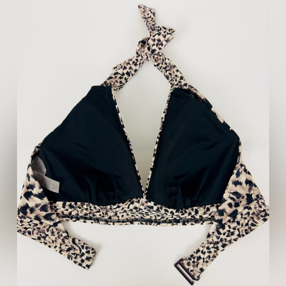 CALIA Animal Print Halter Plunge Neckline Open Back Medium Support Bikin… - Picture 5 of 8